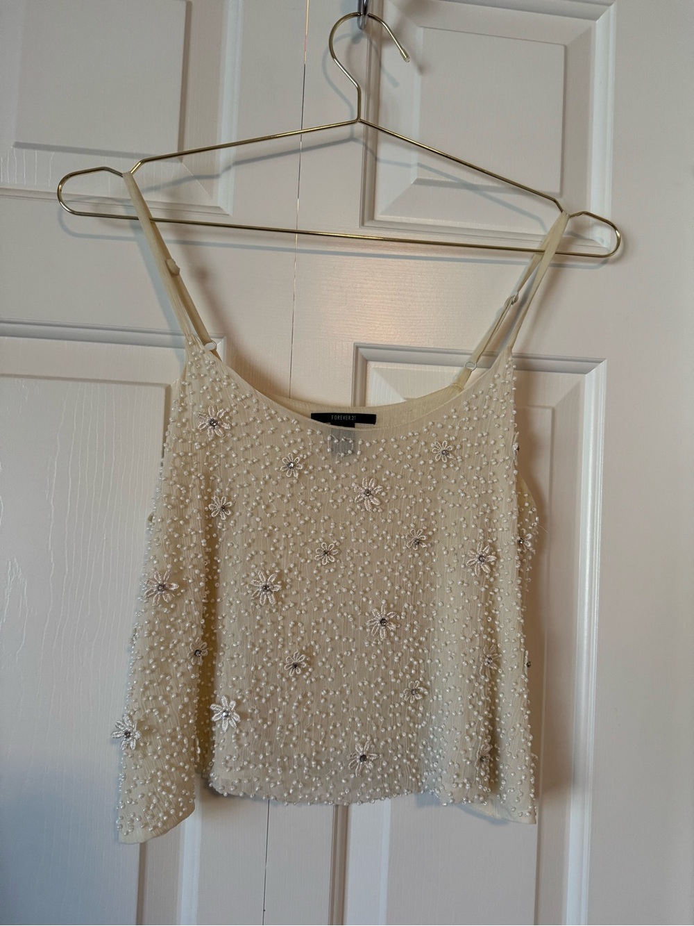 Forever 21 Ivory Beaded Cami